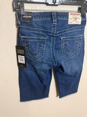 True Religion Light Blue Bermuda Denim Shorts with Branded Tag